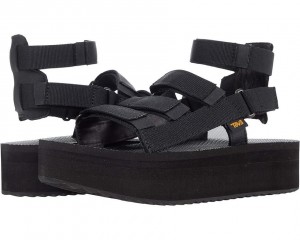 Teva Flatform Mevia Women's Heeled Sandals Black | 80VJWCYEQ