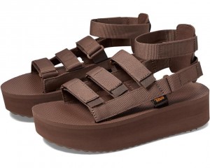 Teva Flatform Mevia Women's Heeled Sandals Brown | 61PATEJFG