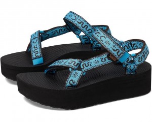 Teva Flatform Universal Women's Sandals Blue | 68ZAGQBPT