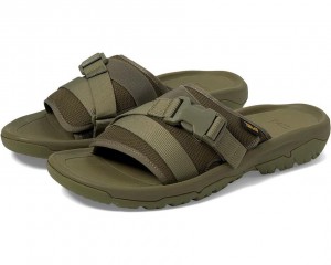 Teva Hurricane Verge Slide Men's Sandals Green | 19JUTQOLB