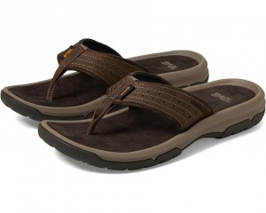 Teva Langdon Men's Flip Flops Brown | 47ZGVPLRN