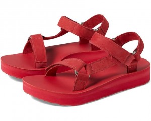 Teva Midform Universal Leather Women's Sandals Red | 21INSYGZU