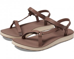 Teva Original Universal Slim Leather Women's Sandals Brown | 19HNKEYFB