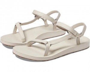 Teva Original Universal Slim Leather Women's Sandals White | 14XPTVKCF