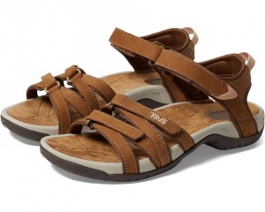 Teva Tirra Leather Women's Sandals Brown | 21AGHSEKC