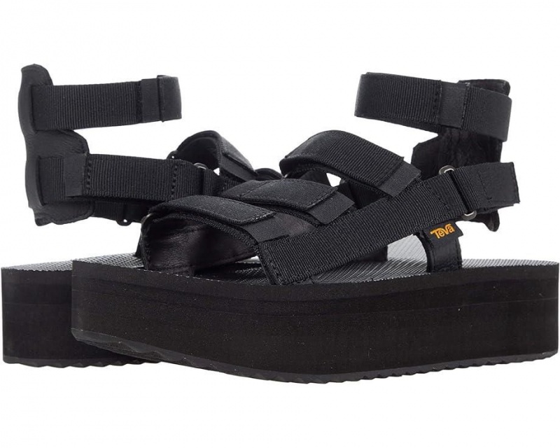 Teva Flatform Mevia Women\'s Heeled Sandals Black | 80VJWCYEQ