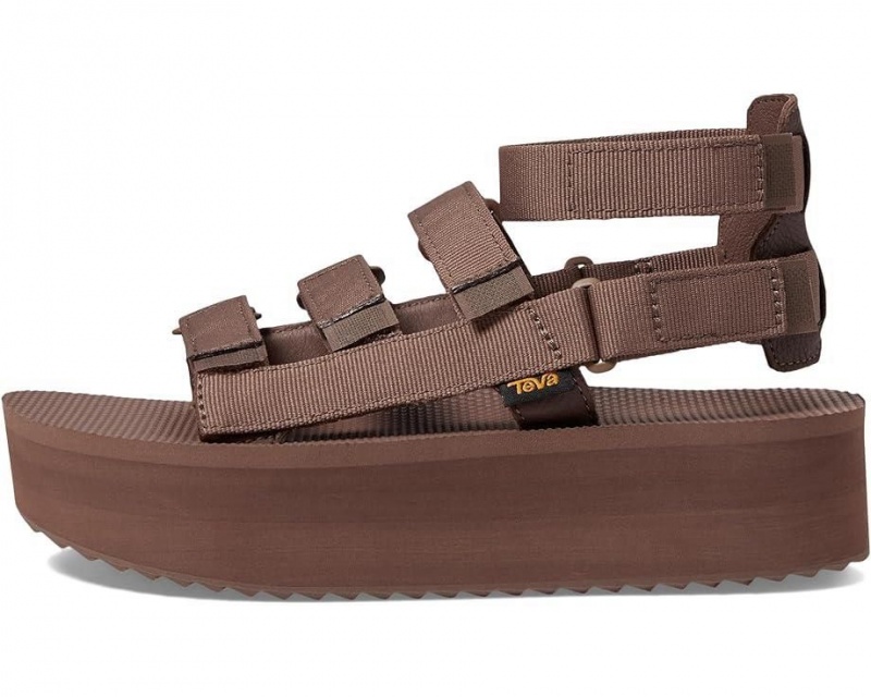 Teva Flatform Mevia Women's Heeled Sandals Brown | 61PATEJFG