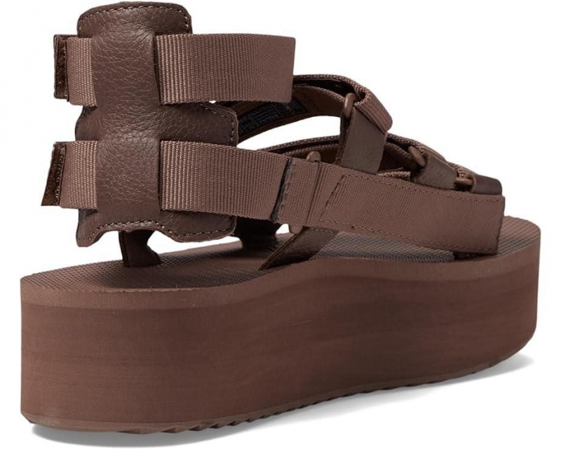 Teva Flatform Mevia Women's Heeled Sandals Brown | 61PATEJFG