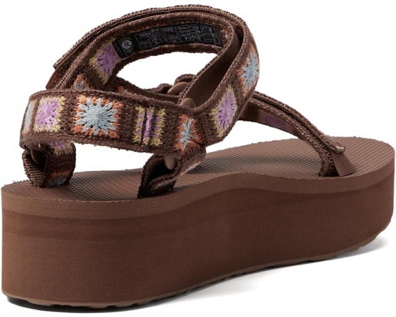 Teva Flatform Universal Crochet Women's Sandals Brown | 57IMGBEFK