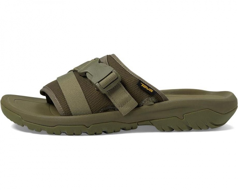 Teva Hurricane Verge Slide Men's Sandals Green | 19JUTQOLB