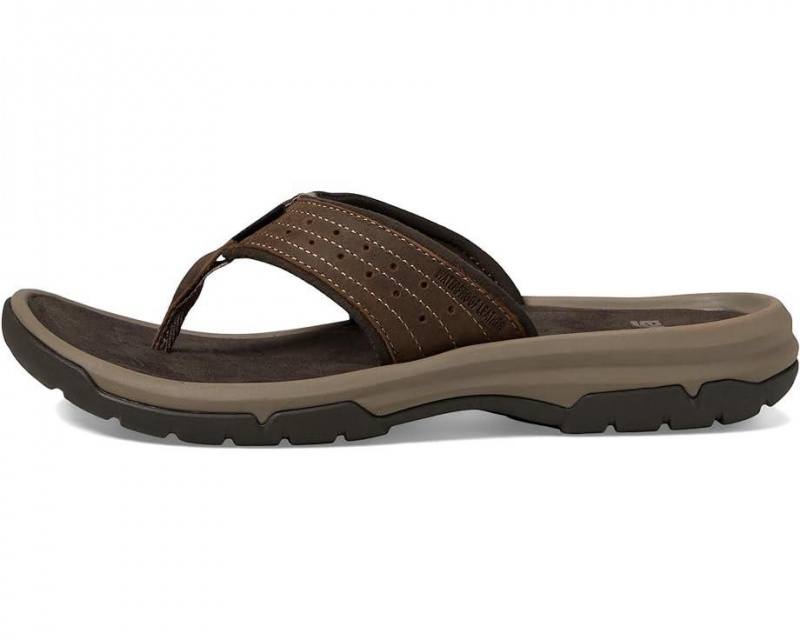 Teva Langdon Men's Flip Flops Brown | 47ZGVPLRN