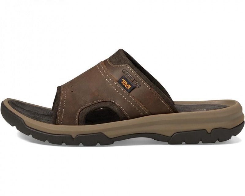 Teva Langdon Slide Men's Sandals Brown | 40DVYRJTB