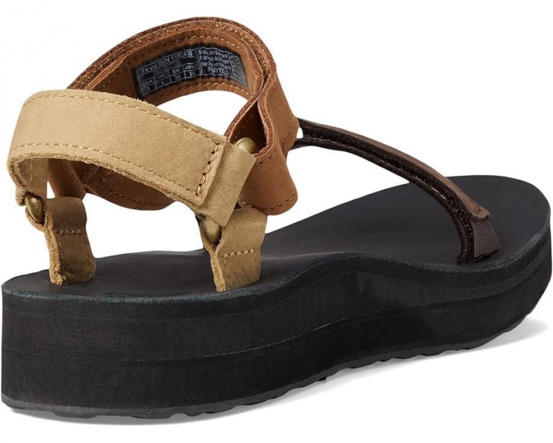 Teva Midform Universal Leather Women's Sandals Brown | 81FOUCAHS