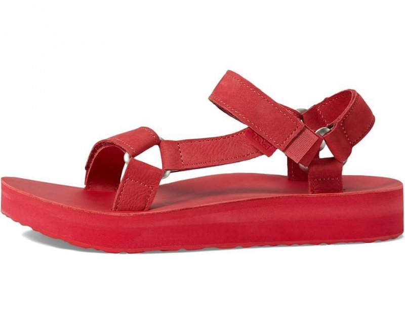 Teva Midform Universal Leather Women's Sandals Red | 21INSYGZU