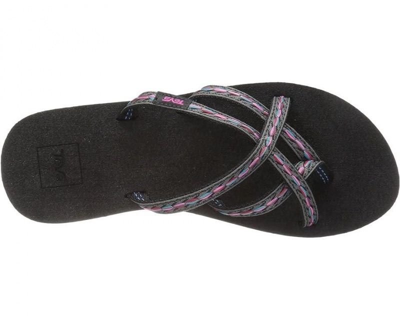 Teva Olowahu Women's Flip Flops Black | 19VUAQMSG