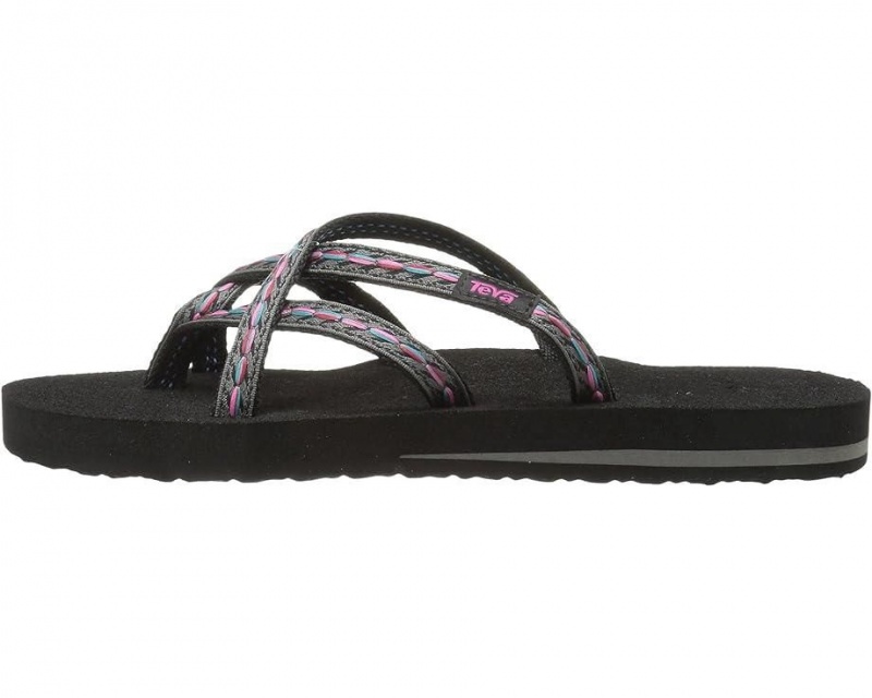 Teva Olowahu Women's Flip Flops Black | 19VUAQMSG