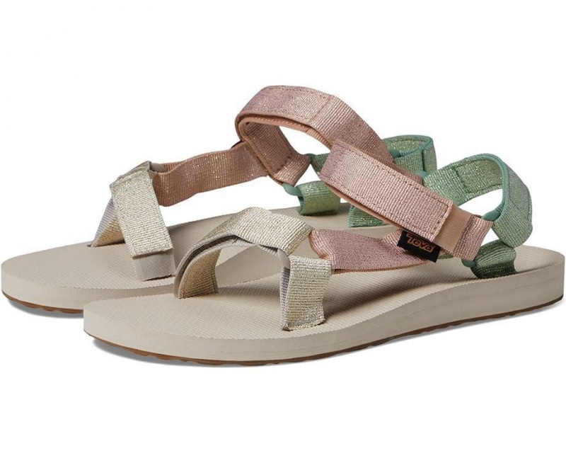 Teva Original Universal Metallic Women\'s Sandals Beige | 42AXYGDVS