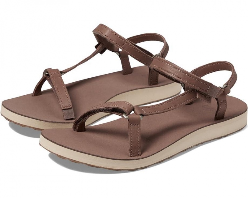 Teva Original Universal Slim Leather Women\'s Sandals Brown | 19HNKEYFB