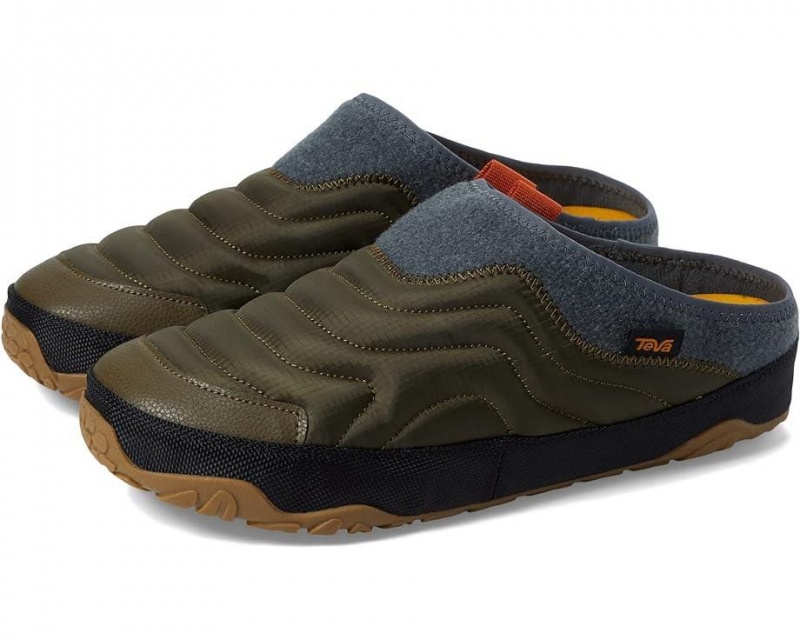 Teva Reember Terrain Men\'s Slippers Olive | 68UGHJEWY