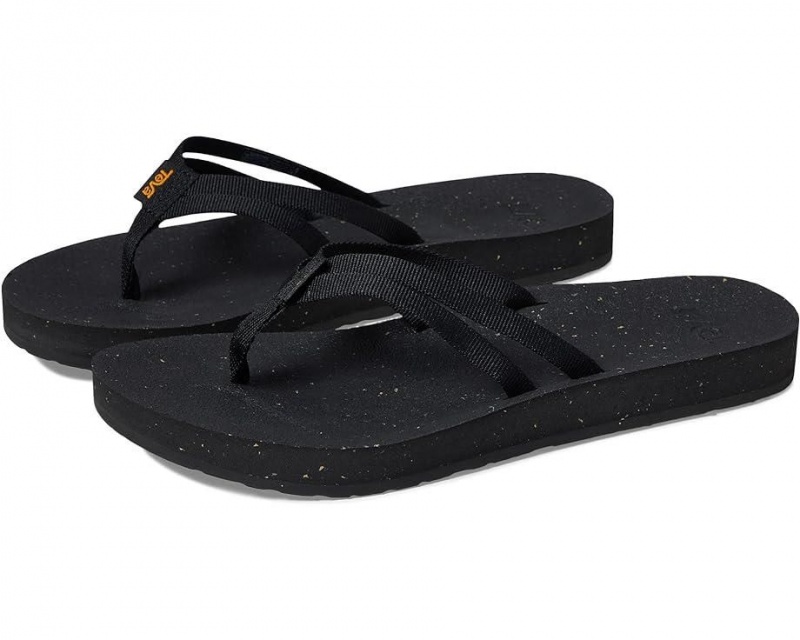 Teva Reflip Strappy Women\'s Flip Flops Black | 05XBCHKGW