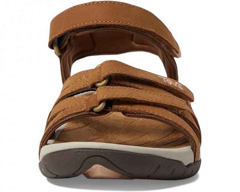 Teva Tirra Leather Women's Sandals Brown | 21AGHSEKC