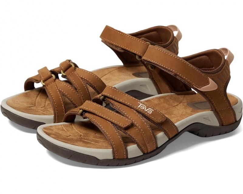 Teva Tirra Leather Women\'s Sandals Brown | 21AGHSEKC